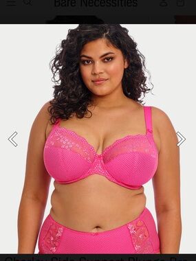 Bare Necessities Hot Pink Plus-Size Lace Underwire Bra